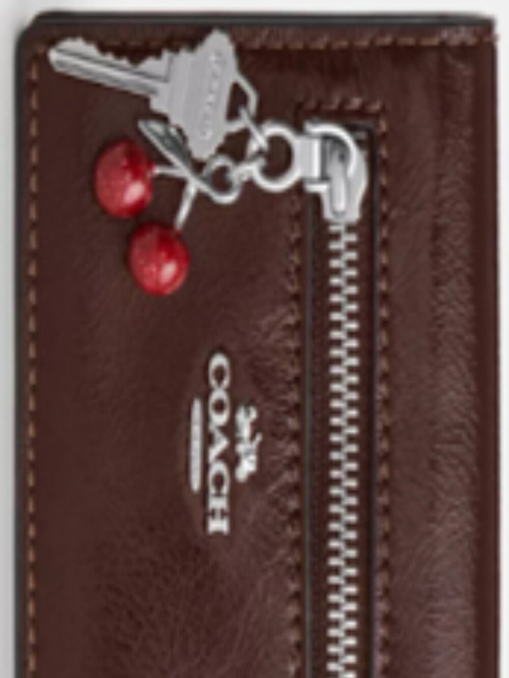 NWT Coach Card Case With Charms CEZ23 Silver/Maple